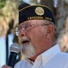 American Legion Post 100 President Randy McCord speaks at the park's name change ceremony.